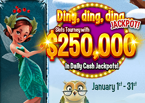 $250,000 in Daily Cash Jackpots + Weekly Casino Tournament